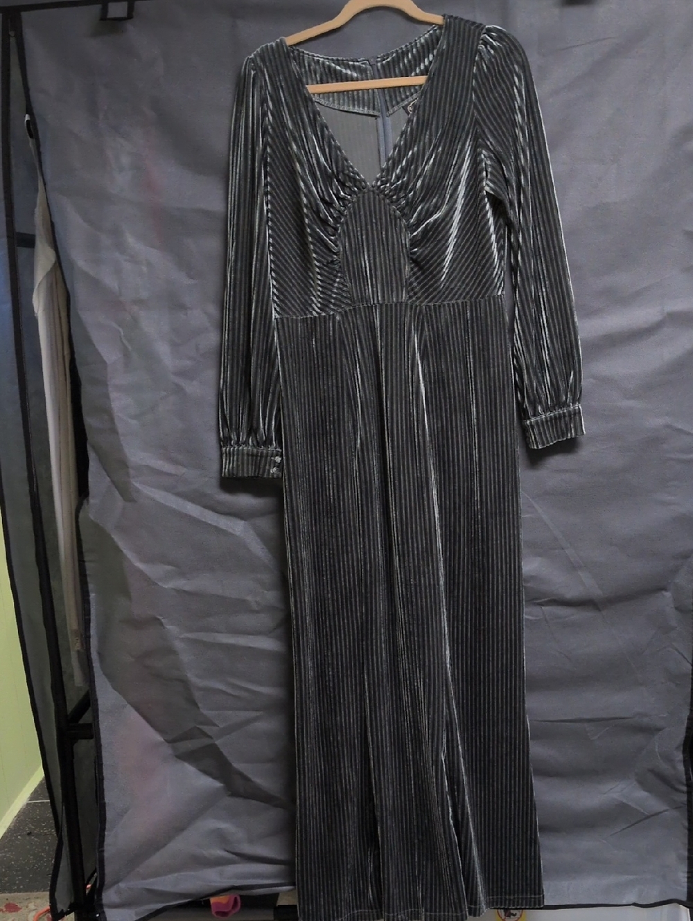 Voodoo Vixen Grey Velvet Dress